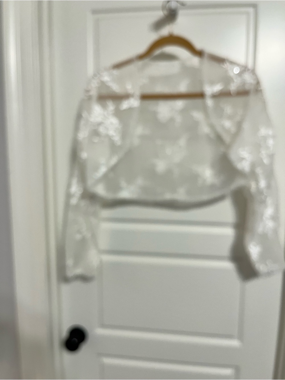 Sheer Floral Lace Bolero Shrug - White